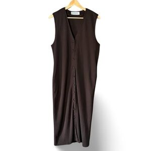 90s Simons Brown Wool Maxi Duster Vest Size Medium